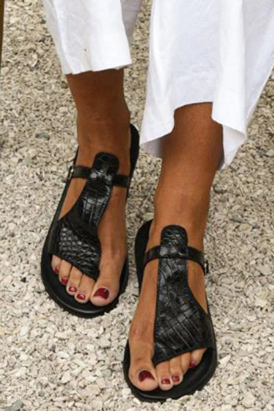 Celia | Croco-Embossed Comfort Sandals