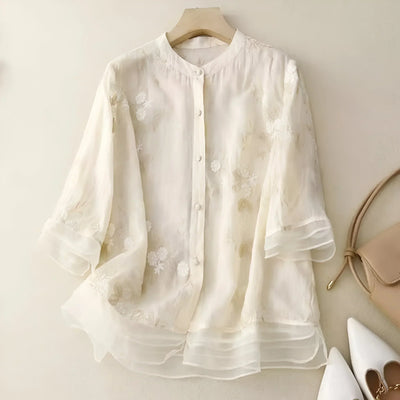 Celest - Floral Embroidered Cotton Top (Copy)