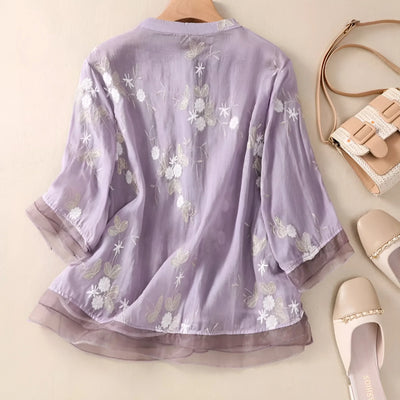 Celest - Floral Embroidered Cotton Top (Copy)