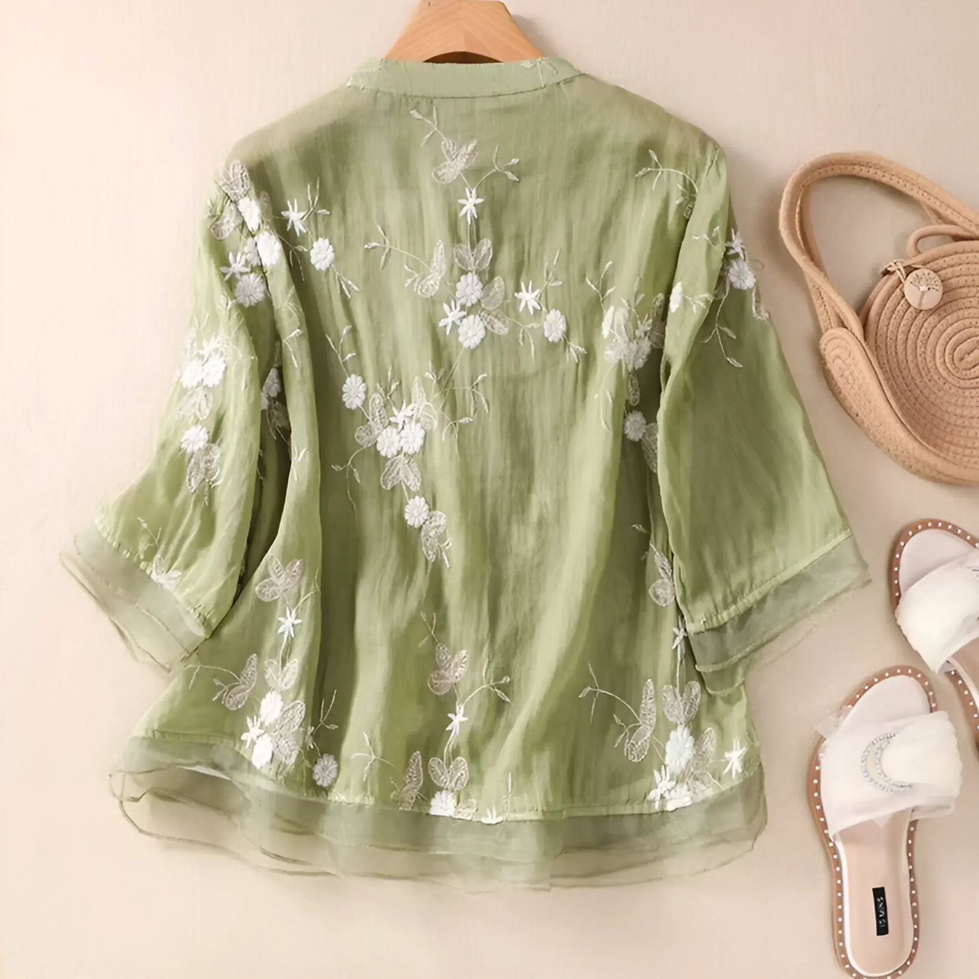 Celest - Floral Embroidered Cotton Top (Copy)