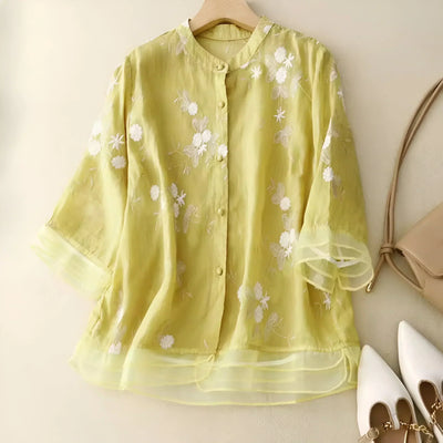 Celest - Floral Embroidered Cotton Top (Copy)