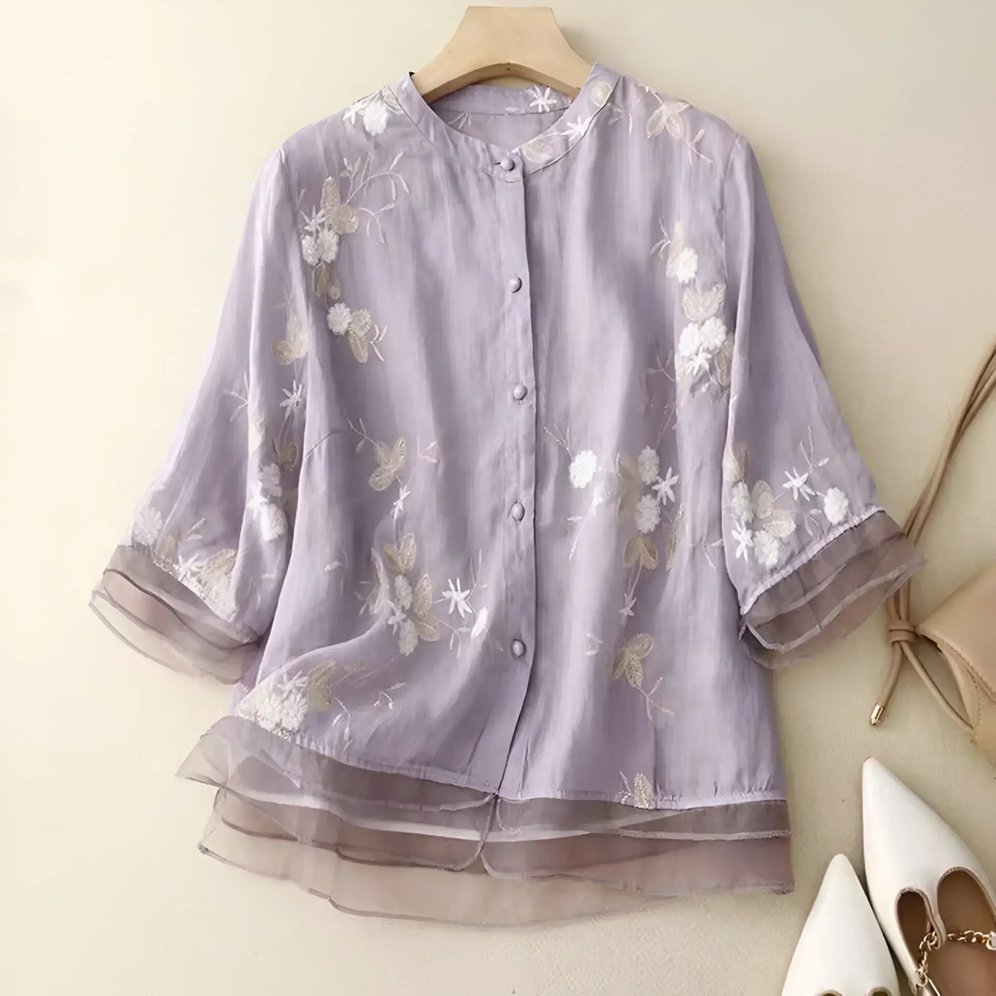 Celest - Floral Embroidered Cotton Top (Copy)