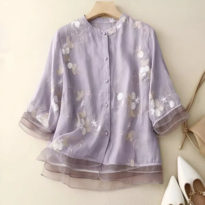 Celest - Floral Embroidered Cotton Top (Copy)